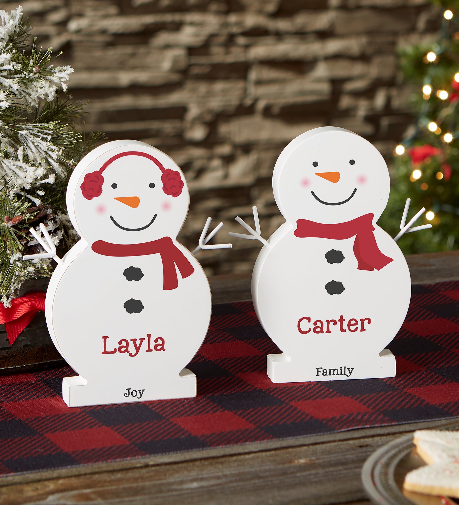 Snowman Family Personalized Wooden Snowman